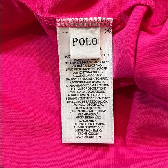 NWT Polo Ralph Lauren Hot Pink T-Shirt Dress Small 100% Cotton New Short Sleeve - Picture 9 of 11